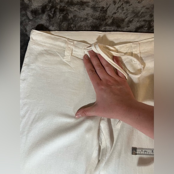 White Linen Pants - Picture 5 of 13